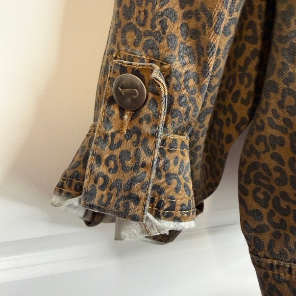 Jaimie Nicole Collection Leopard Print Denim Jacket Women’s Sz 24 Cotton Stretch - Picture 4 of 6